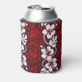 Hawaii Hibiscus Bloemen Luau Party Monogram Blikjeskoeler (Blikje Achterkant)