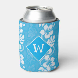 Hawaii hibiscus bloemen patroon monogram blikjeskoeler