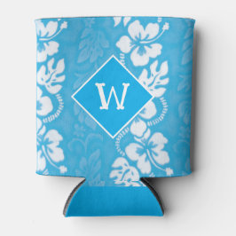 Hawaii hibiscus bloemen patroon monogram blikjeskoeler