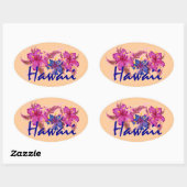 Hawaii hibiscus bloemen perzik stickers (Vel)