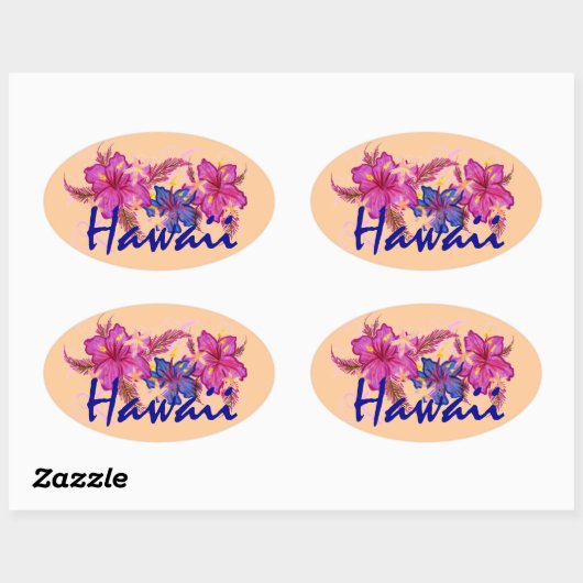 Hawaii hibiscus bloemen perzik stickers (Vel)
