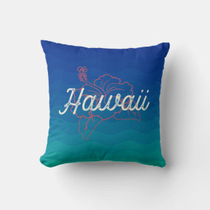 Hawaii Hibiscus Distress Graphic Print Kussen