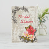  hawaii hibiscus florale tropische bruiloft kaart (Staand voorkant)