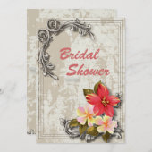  hawaii hibiscus florale tropische bruiloft kaart (Voorkant / Achterkant)