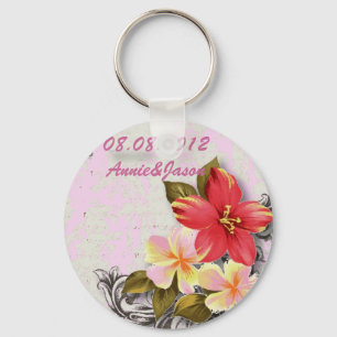  hawaii hibiscus florale tropische bruiloft sleutelhanger