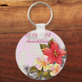  hawaii hibiscus florale tropische bruiloft sleutelhanger (Voorkant)
