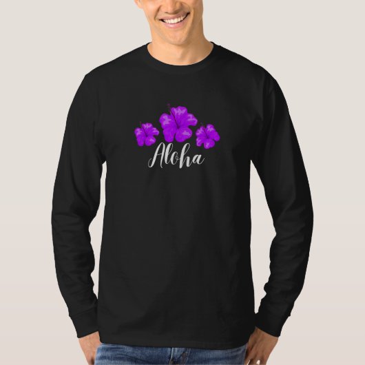 Hawaii Hibiscus Flower Hawaiian Surfer Style Vinta T-shirt (Voorkant)