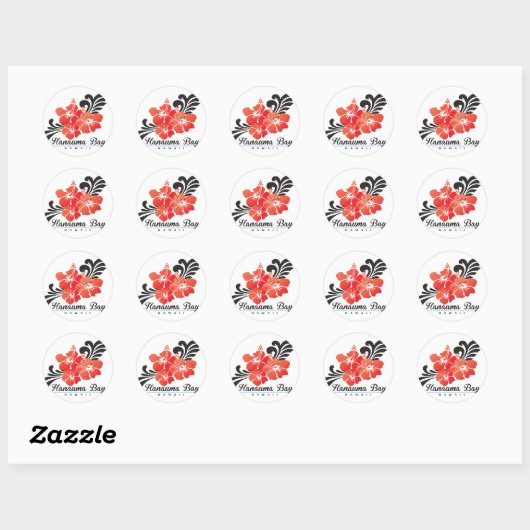 Hawaii Hibiscus Flowers Ronde Sticker (Vel)