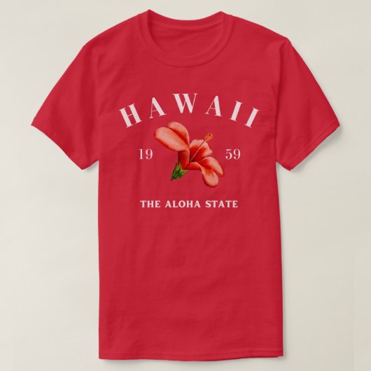 Hawaii Hibiscus op donker T-shirt (Design voorkant)