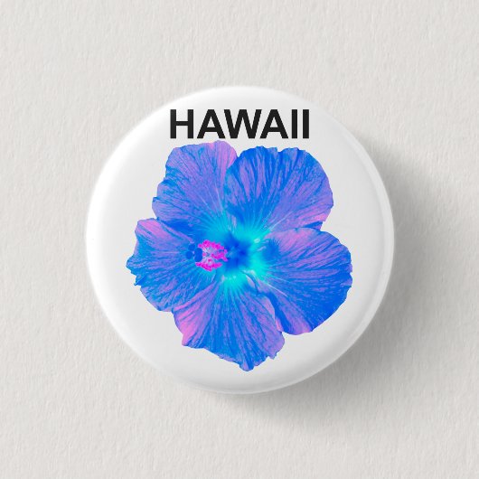 Hawaii Hibiscus Ronde Button 3,2 Cm (Voorkant)