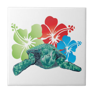 Hawaii Hibiscus Turtle Tegeltje