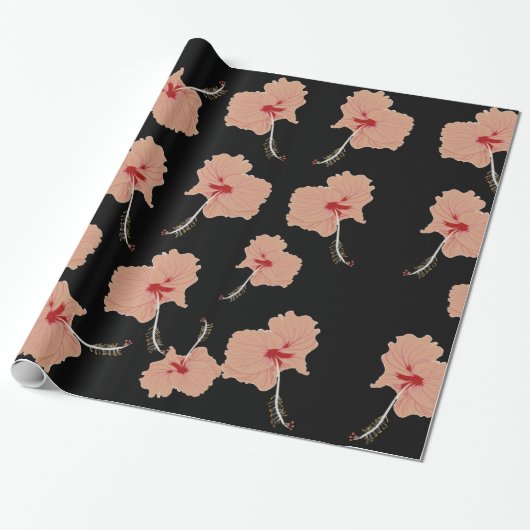 Hawaii Hibsicsus Flowers Cadeaupapier (Uitgerold)
