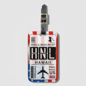 Hawaii HNL luchthavencode Bagagelabel (Voorkant (verticaal))