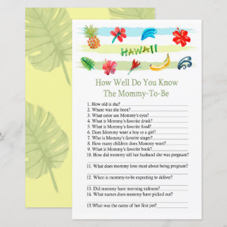 Hawaii Hoe goed ken je het baby shower spel?