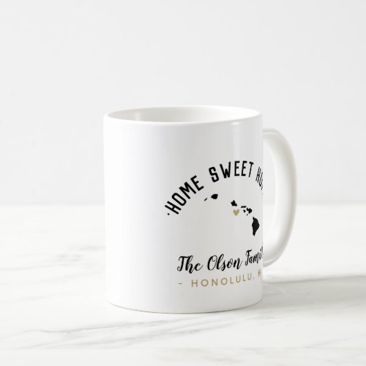 Hawaii Home Sweet Home Familie Monogram Mok (Voorkant rechts)