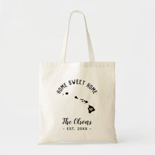 Hawaii Home Sweet Home Familie Monogram Tote Bag