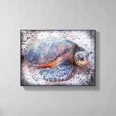 Hawaii Honi Zee Turtle Close-up Photo Relax Script Canvas Afdruk (Voorkant)