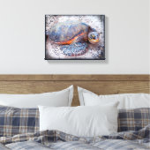 Hawaii Honi Zee Turtle Close-up Photo Relax Script Canvas Afdruk (Insitu (Slaapkamer))