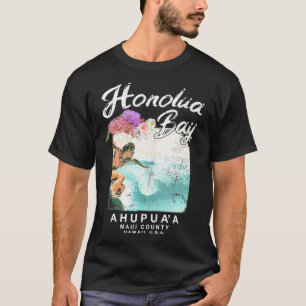 Hawaii Honolua Bay Maui Vintage Hawaïaans Surfen T-shirt
