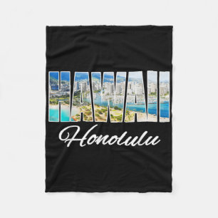 Hawaii Honolulu T-shirt Beach Hawaï Fleece Deken