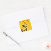 Hawaii Honu retouradres Goud en Bruin Vierkante Sticker (Envelop)
