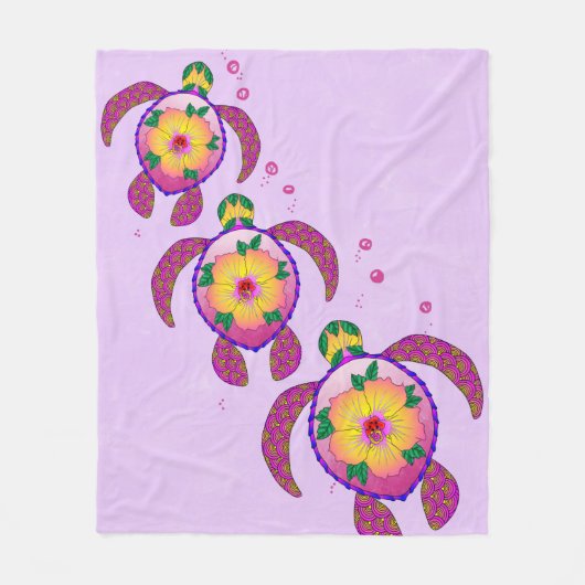 Hawaii Honu Sea Turtles Fleece Deken (Voorkant)