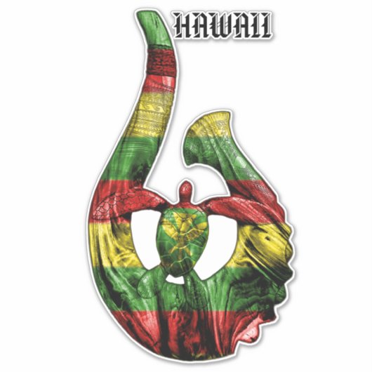 Hawaii Honu Tribal Hook Kanaka Maoli Sticker (Voorkant)