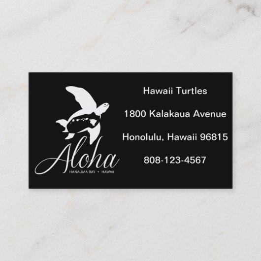 Hawaii Honu Turtle Visitekaartje (Voorkant)