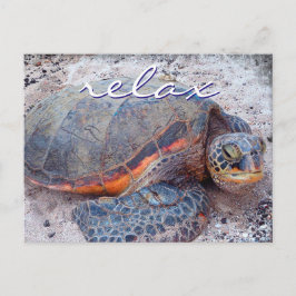 Hawaii honu zee schildpad close-up foto Relax quot Briefkaart