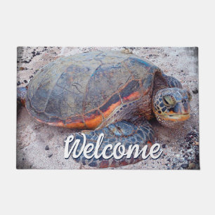 Hawaii Honu Zee Turtle Foto Welkom Script Bold Deurmat