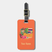 Hawaii Hula Dancer Retro Pacific  Souvenir Bagagelabel (Voorkant verticaal)