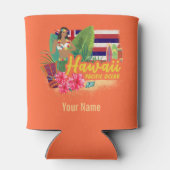 Hawaii Hula Dancer Retro Pacific  Souvenir Blikjeskoeler (Achterkant)
