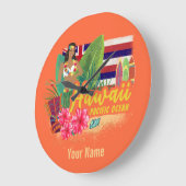 Hawaii Hula Dancer Retro Pacific  Souvenir Grote Klok (Hoek)