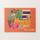 Hawaii Hula Dancer Retro Pacific  Souvenir Legpuzzel (Horizontaal)