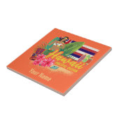 Hawaii Hula Dancer Retro Pacific  Souvenir Tegeltje (Zijkant)