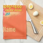 Hawaii Hula Dancer Retro Pacific  Souvenir Theedoek (Quarter Fold)