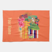 Hawaii Hula Dancer Retro Pacific  Souvenir Theedoek (Horizontaal)