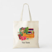 Hawaii Hula Dancer Retro Pacific  Souvenir Tote Bag (Achterkant)