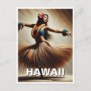 Hawaii Hula Dancer Travel Briefkaart
