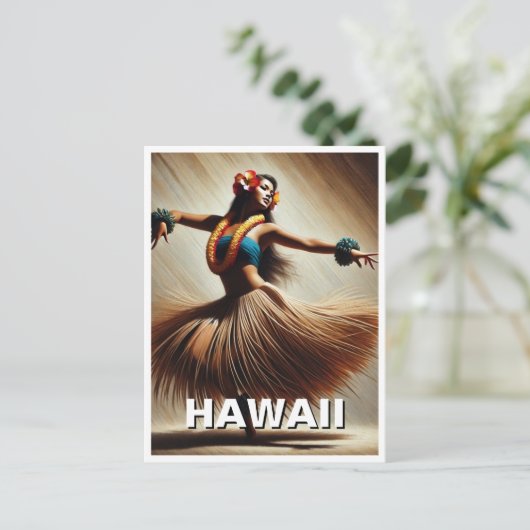 Hawaii Hula Dancer Travel Briefkaart (Staand voorkant)