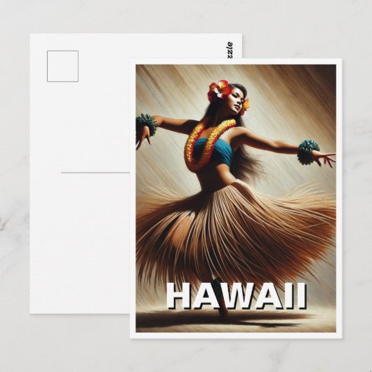 Hawaii Hula Dancer Travel Briefkaart (Voorkant / Achterkant)