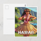 Hawaii Hula Dancer Travel Briefkaart (Voorkant / Achterkant)