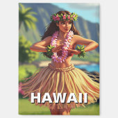 Hawaii Hula Dancer Travel Magneet (Voorkant)