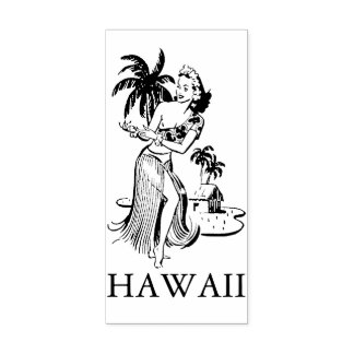 HAWAII HULA DANCER TRAVEL Rubber Stempel