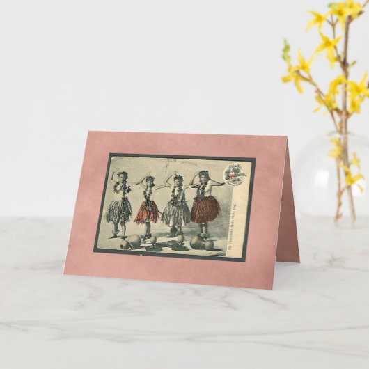 Hawaii Hula danserenkaart-Alle keren Kaart (Gele Bloem)