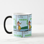 Hawaii Hula Girl – Retro Travel Poster Art Magische Mok (Links)