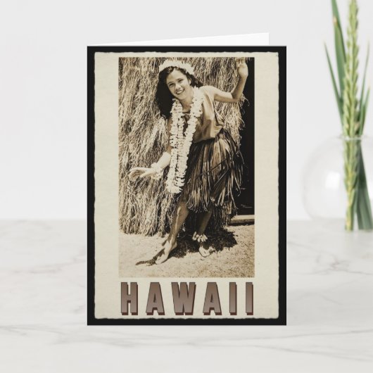 Hawaii Hula Meisje  Foto Kaart (Voorkant)