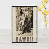 Hawaii Hula Meisje  Foto Kaart (Gele Bloem)