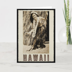 Hawaii Hula Meisje  Foto Kaart