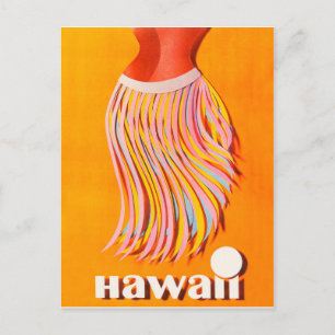 Hawaii, hula-meisje, vintage reis briefkaart